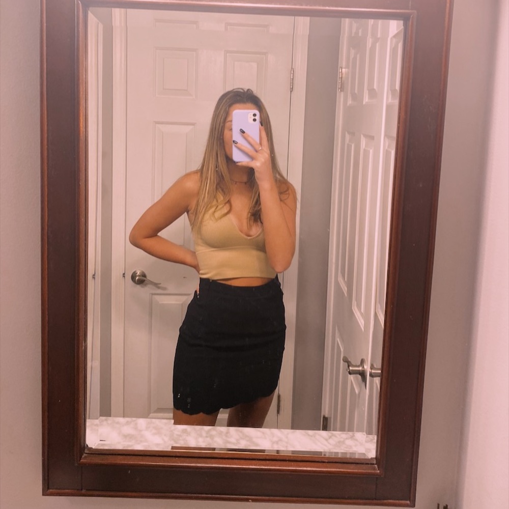 Loft Scalloped Mini Skirt